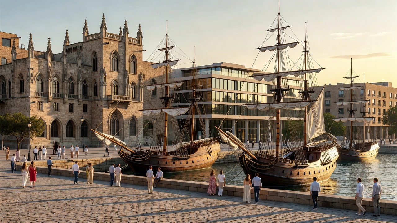 Puerto Viejo de Barcelona y las Atarazanas Reales, astillero medieval donde se construyeron las galeras de la Corona de Aragón